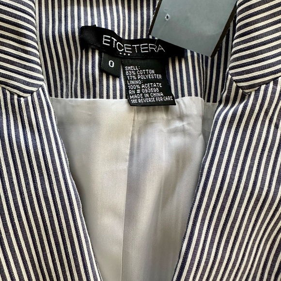 Etcetera Navy Blue and White Pinstripe Blazer - Picture 7 of 8